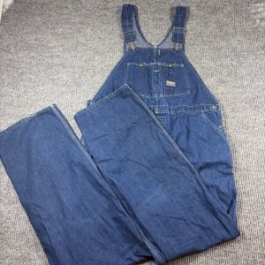OshKosh B'Gosh Mens Vintage Blue Denim Overalls Made in USA 46x34 Workwear